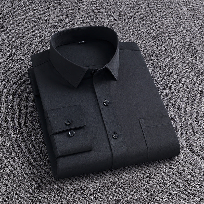 No-iron four-way stretch business solid color shirts