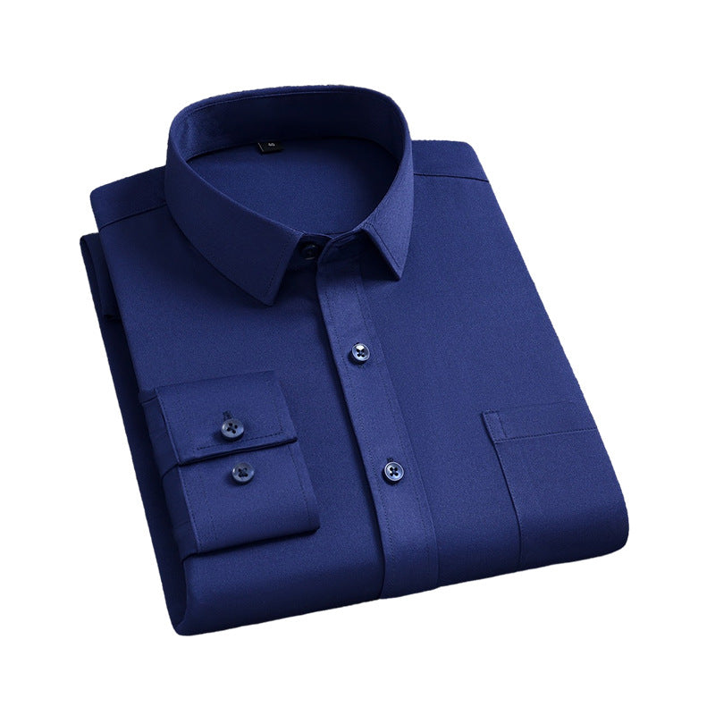 No-iron four-way stretch business solid color shirts