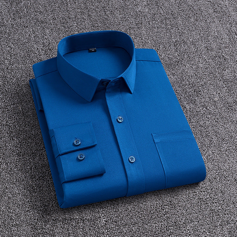 No-iron four-way stretch business solid color shirts