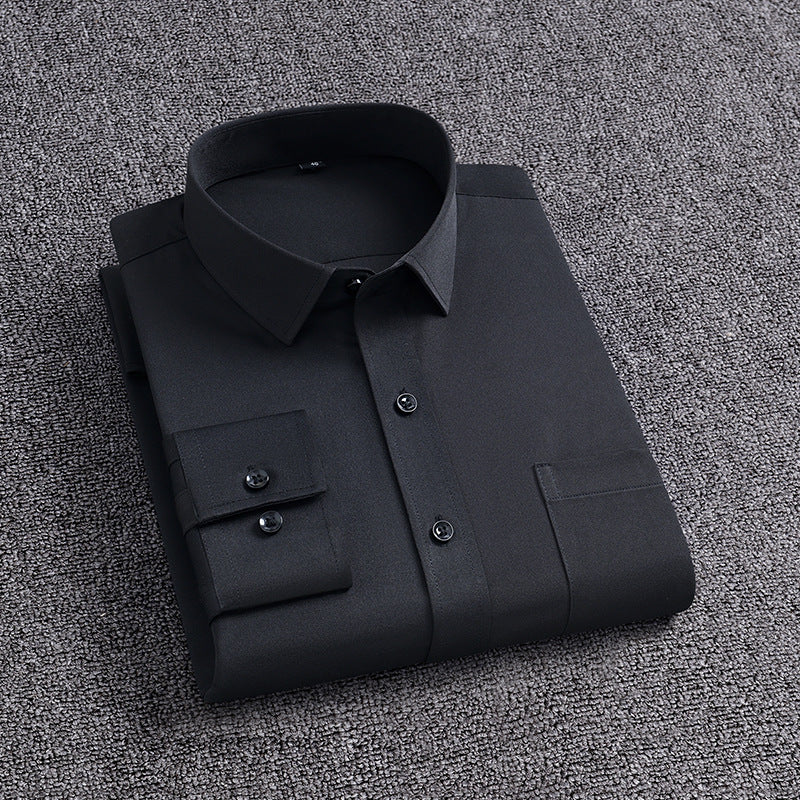 No-iron four-way stretch business solid color shirts