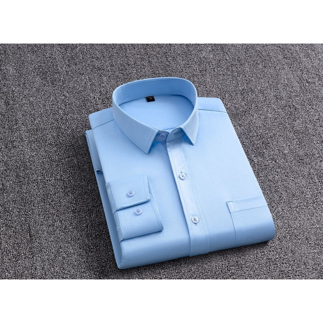 No-iron four-way stretch business solid color shirts