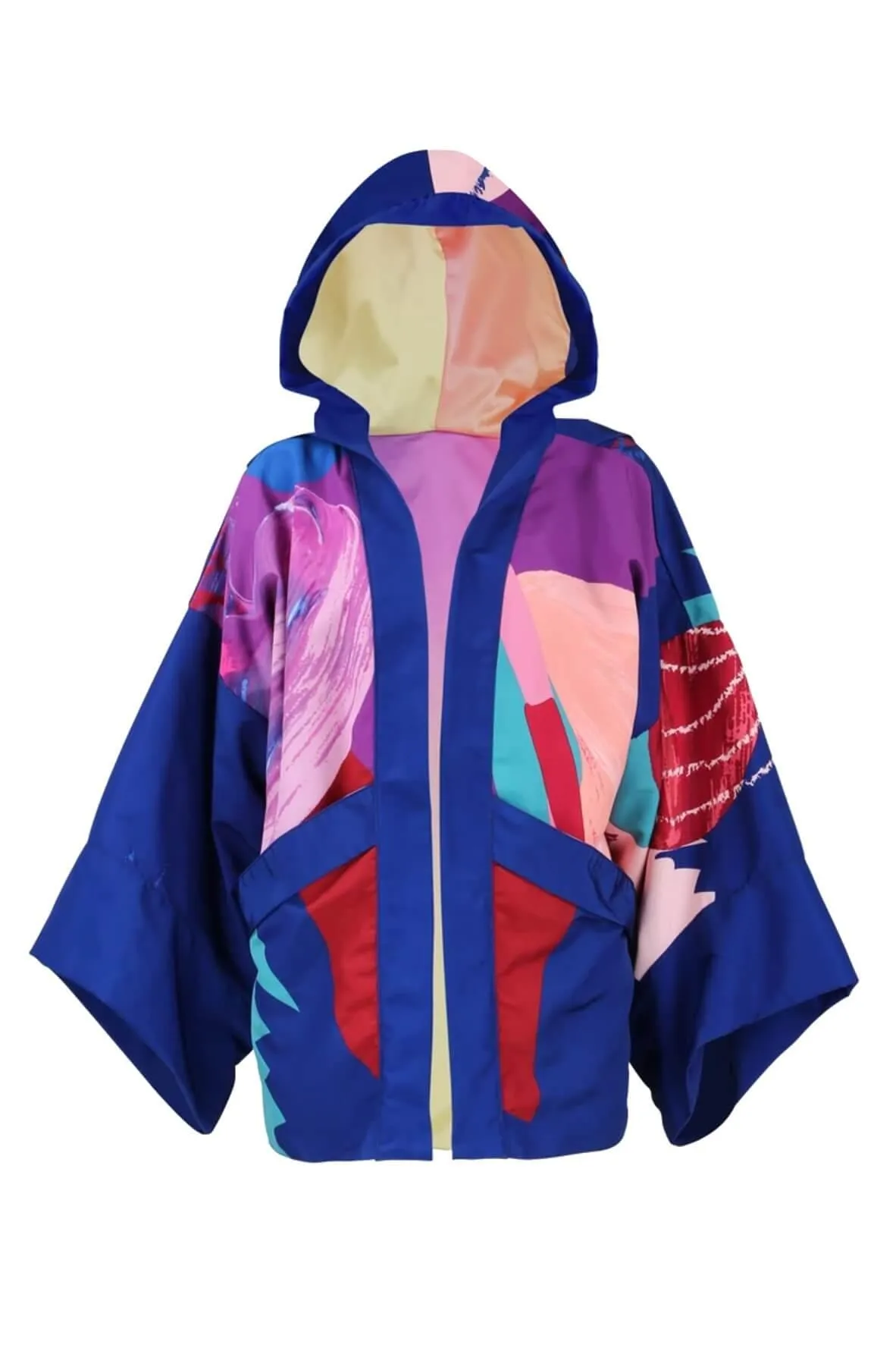 No Scrubs Kimono Outerwear in Blueberry Florist