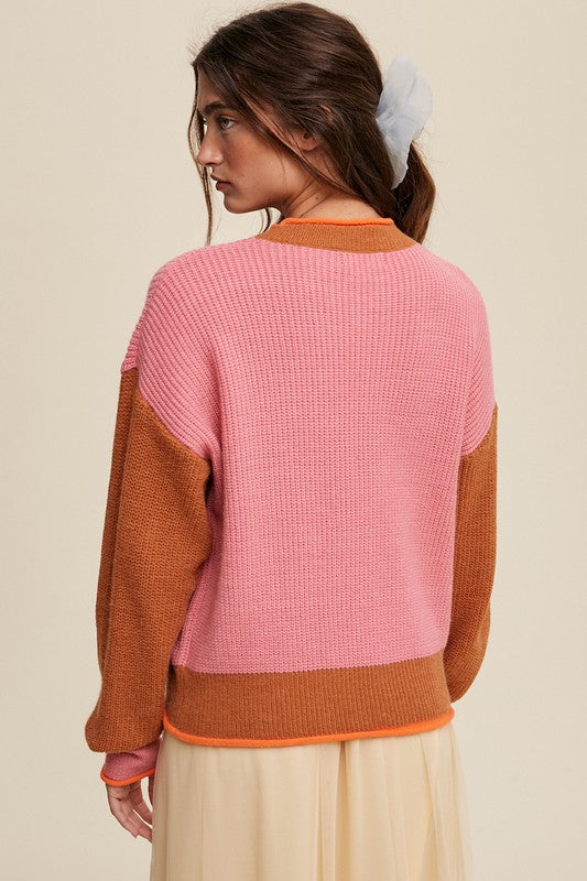 Oh So Cute Color Block Knit Sweater [online exclusive]