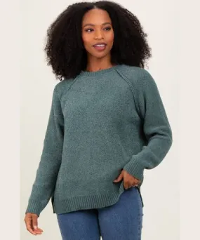 PinkBlush Light Olive Raglan Knit Sweater