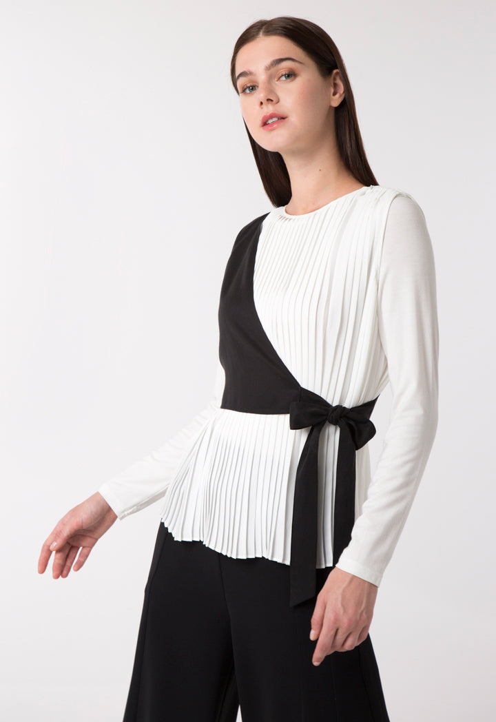 Pleated Overlay Top