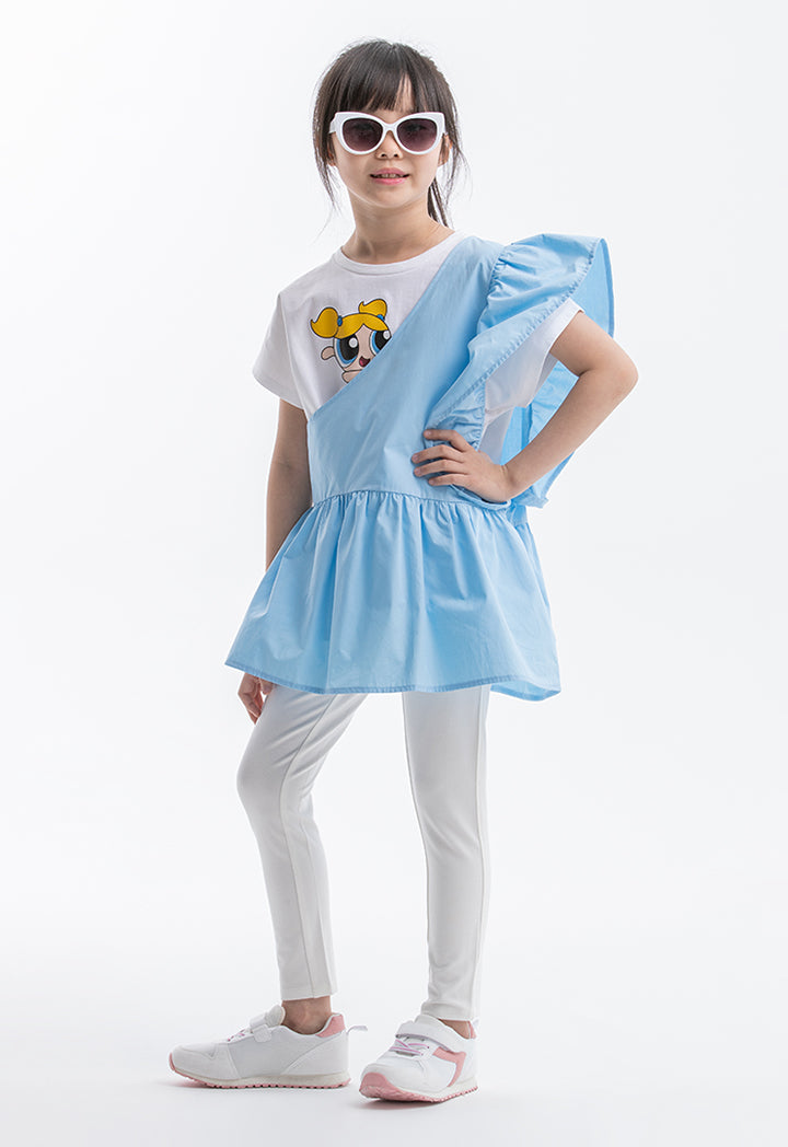 Powerpuff Girls Ruched Contrast Blouse