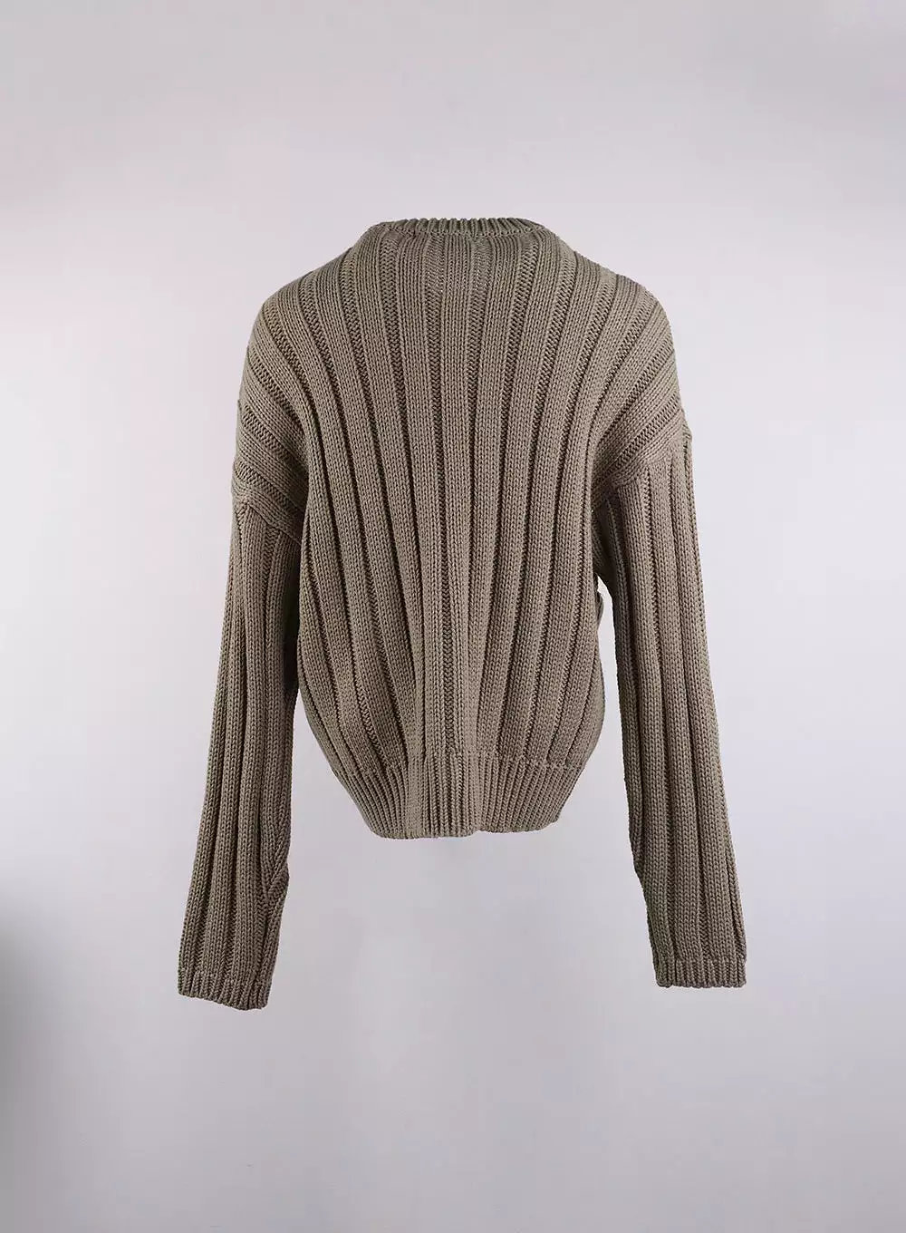 Ribbed Pocket Zip Up Knit Sweater CJ422