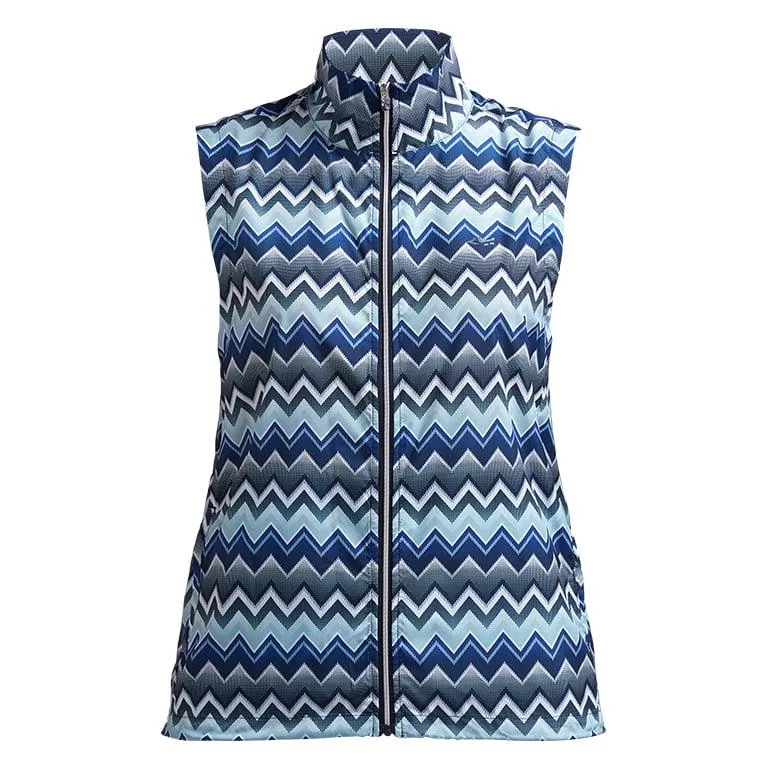 Rohnisch Pocket Wind Vest Zigzag Blue