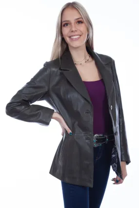 Scully Womens Olive Lamb Leather Blazer Jacket