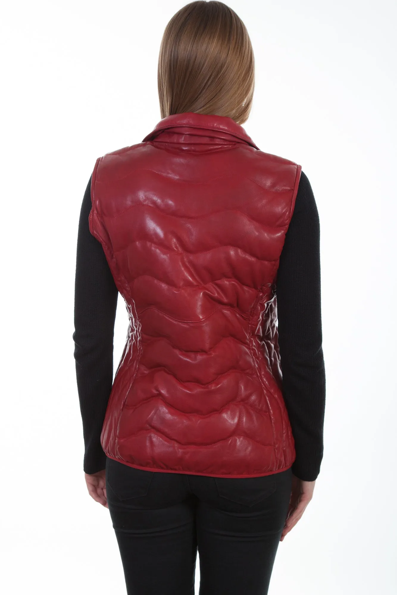 Scully Womens Red Soft Lamb Puffer Vest L