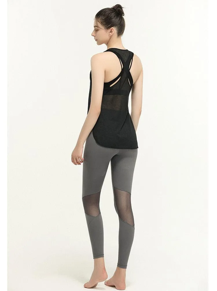 See Through Shirt Sports Top Black Running Vest