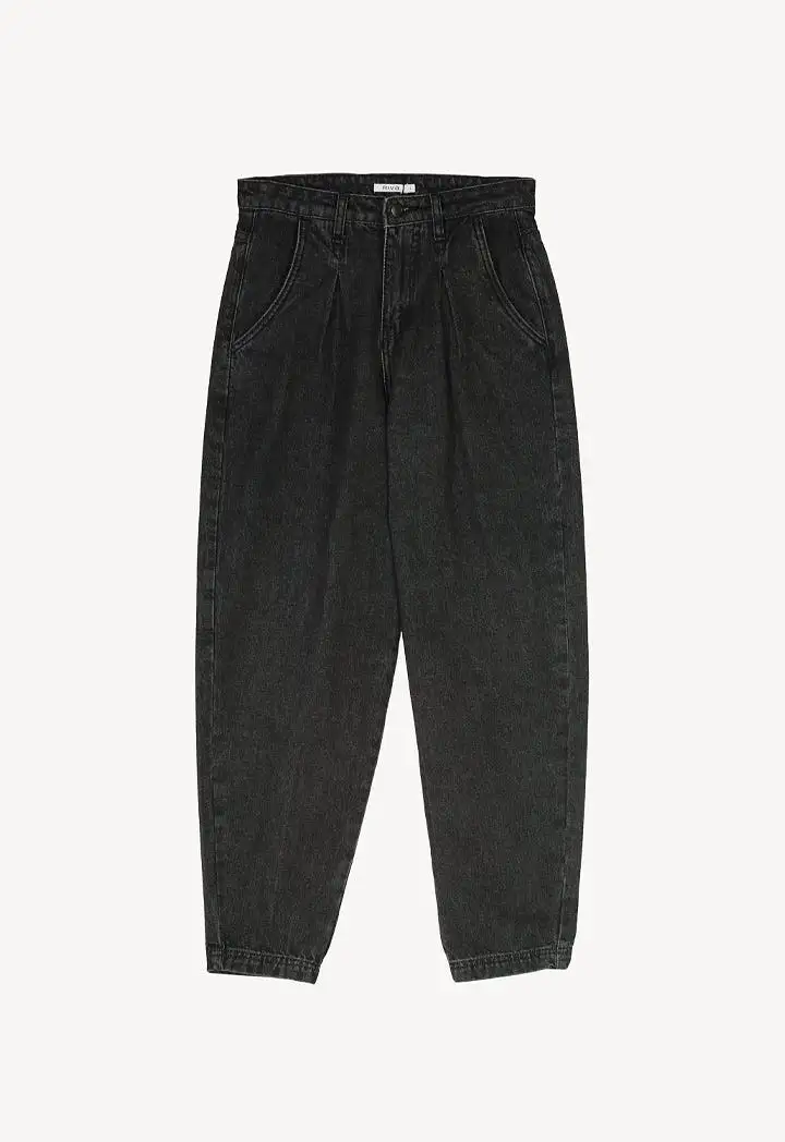 Semi Baggy Denim Solid Pants