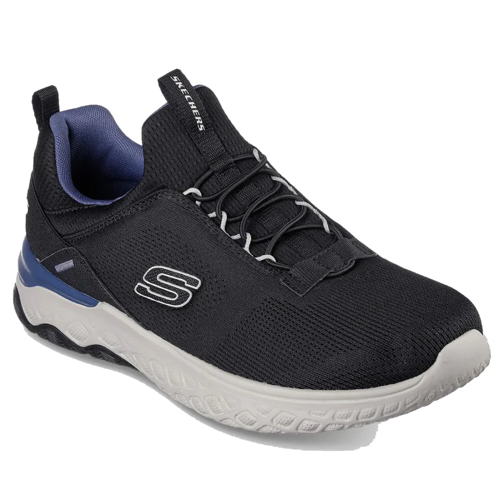 SKECHERS Men's Bismark Merkell Running Shoe (Black)