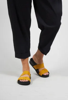 Slip on Sandal in Gasoline Zafferano