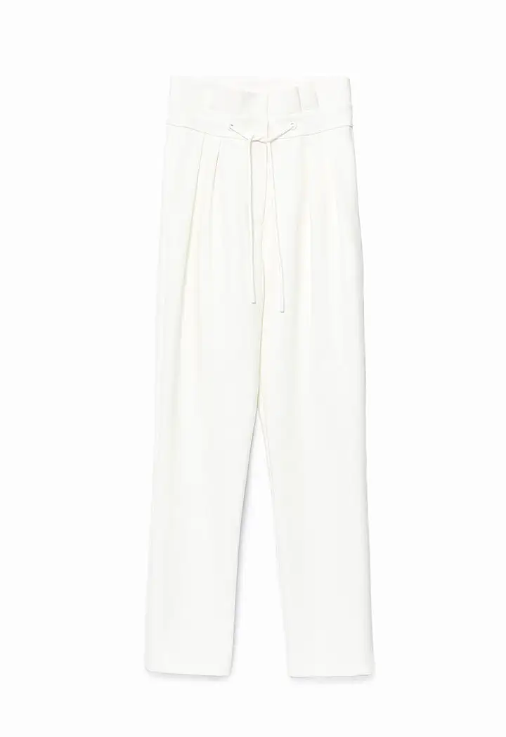 Solid Ankle Length pants with drawstrings