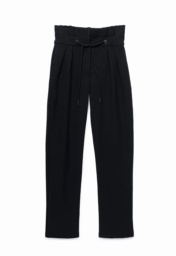 Solid Ankle Length pants with drawstrings