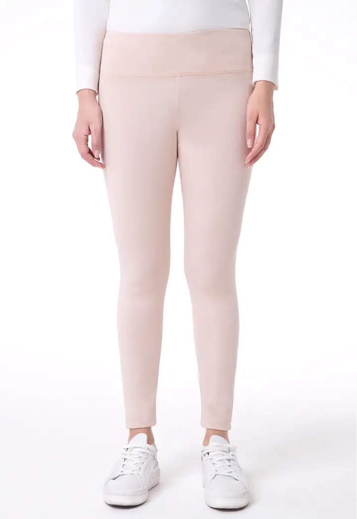 Solid Mid Waist Legging Pants