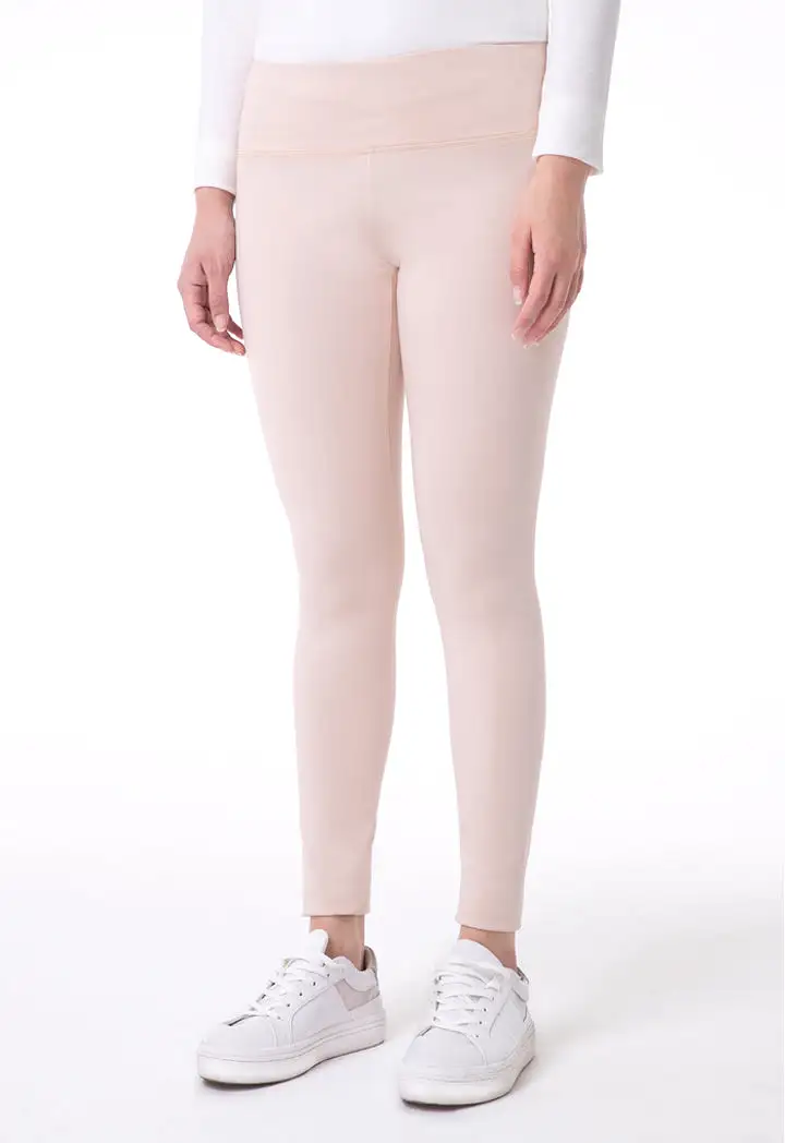 Solid Mid Waist Legging Pants