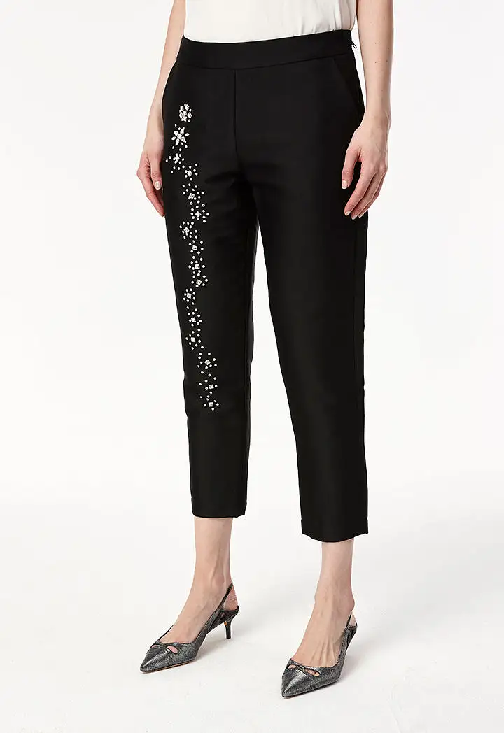 Stone Embellished Pants