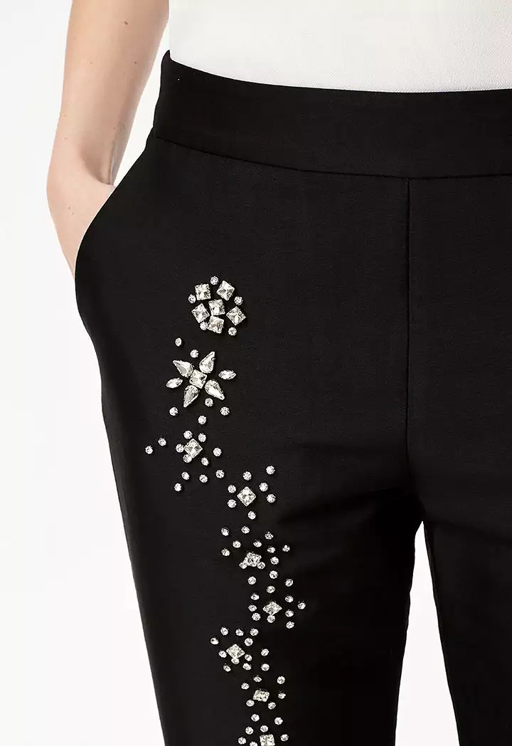 Stone Embellished Pants