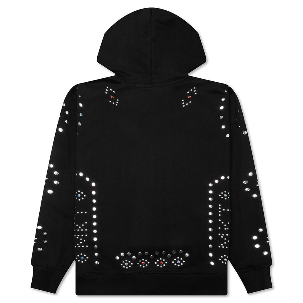 Studded Pullover Hoodie - Black