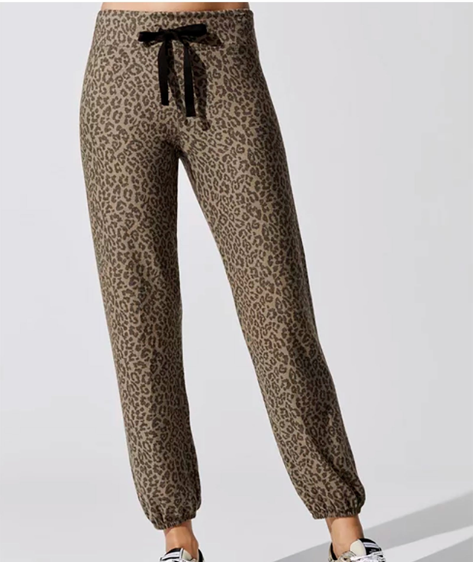 Sundry Leopard Print Sweatpants Mink