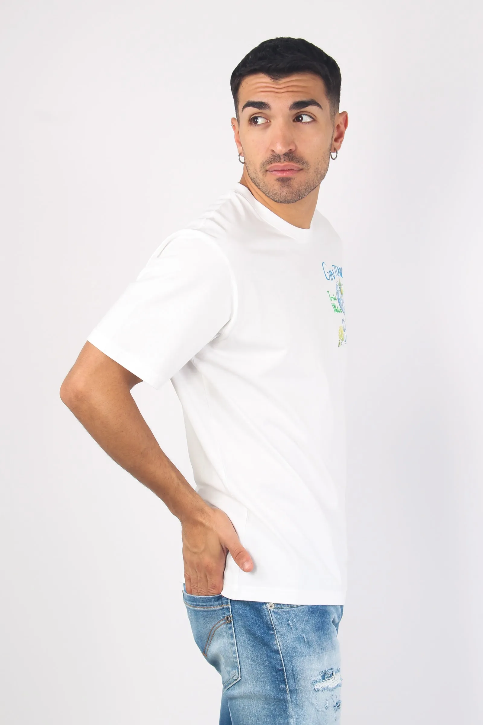 T-shirt Gin Glass Bianco