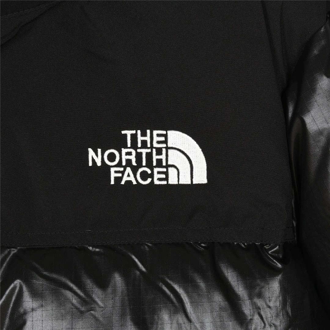 The North Face patchwork design short down jacket Black 1.3