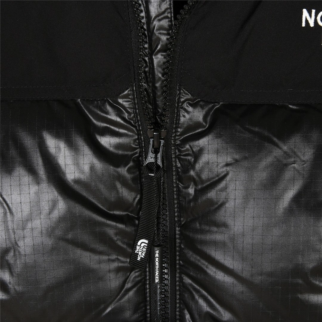 The North Face patchwork design short down jacket Black 1.3