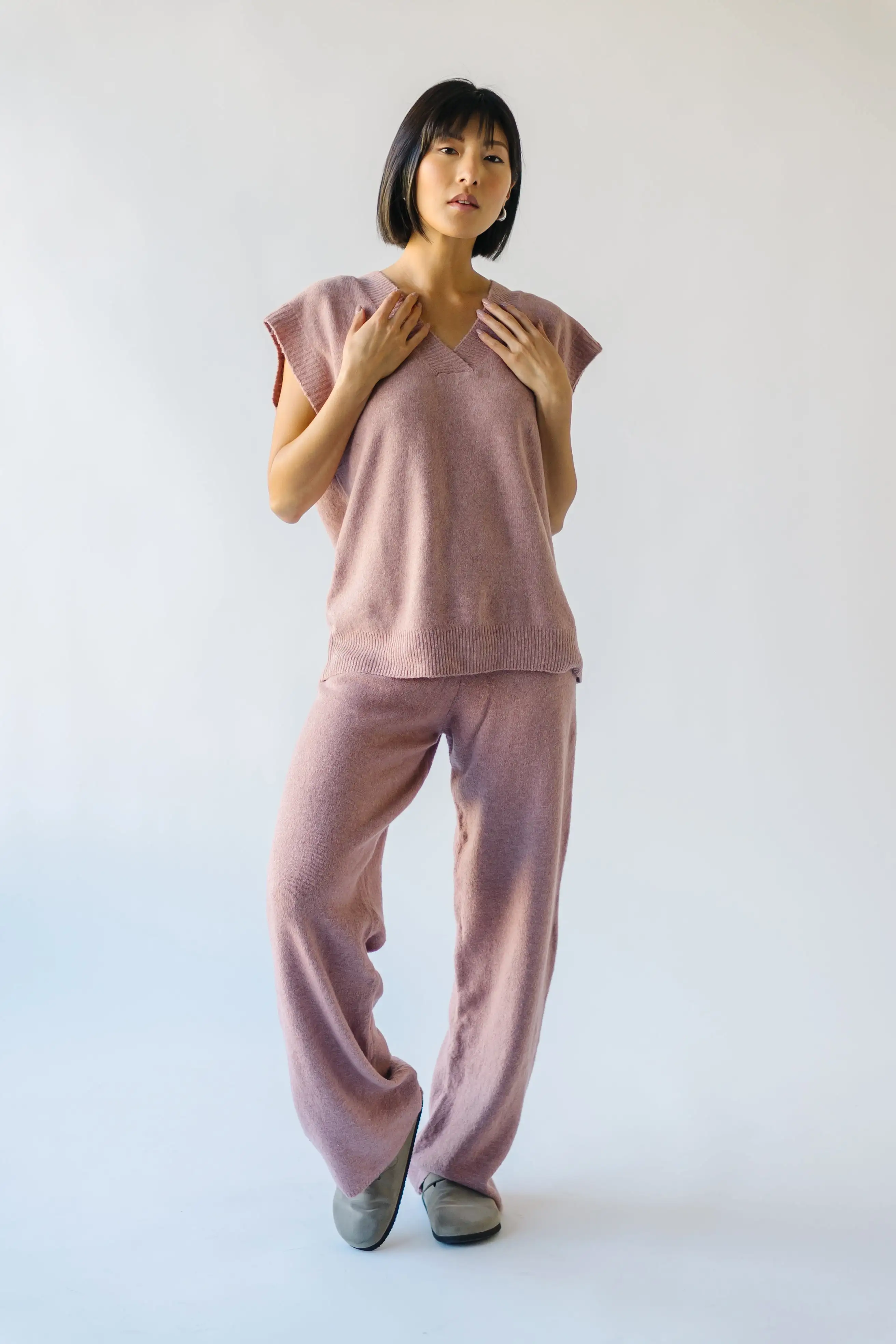 The Richins Knit Sweater Pant in Dusty Pink