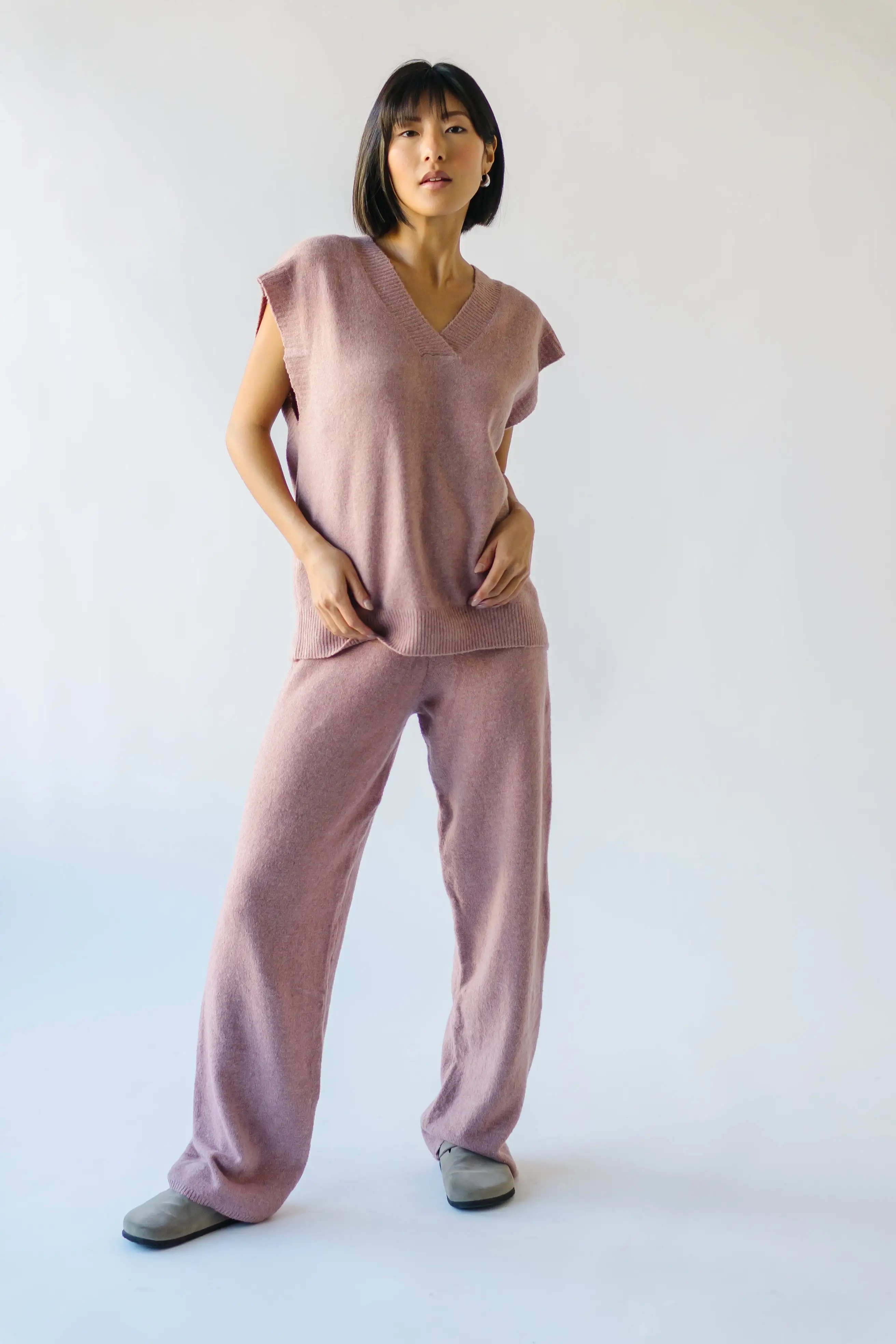 The Richins Knit Sweater Pant in Dusty Pink