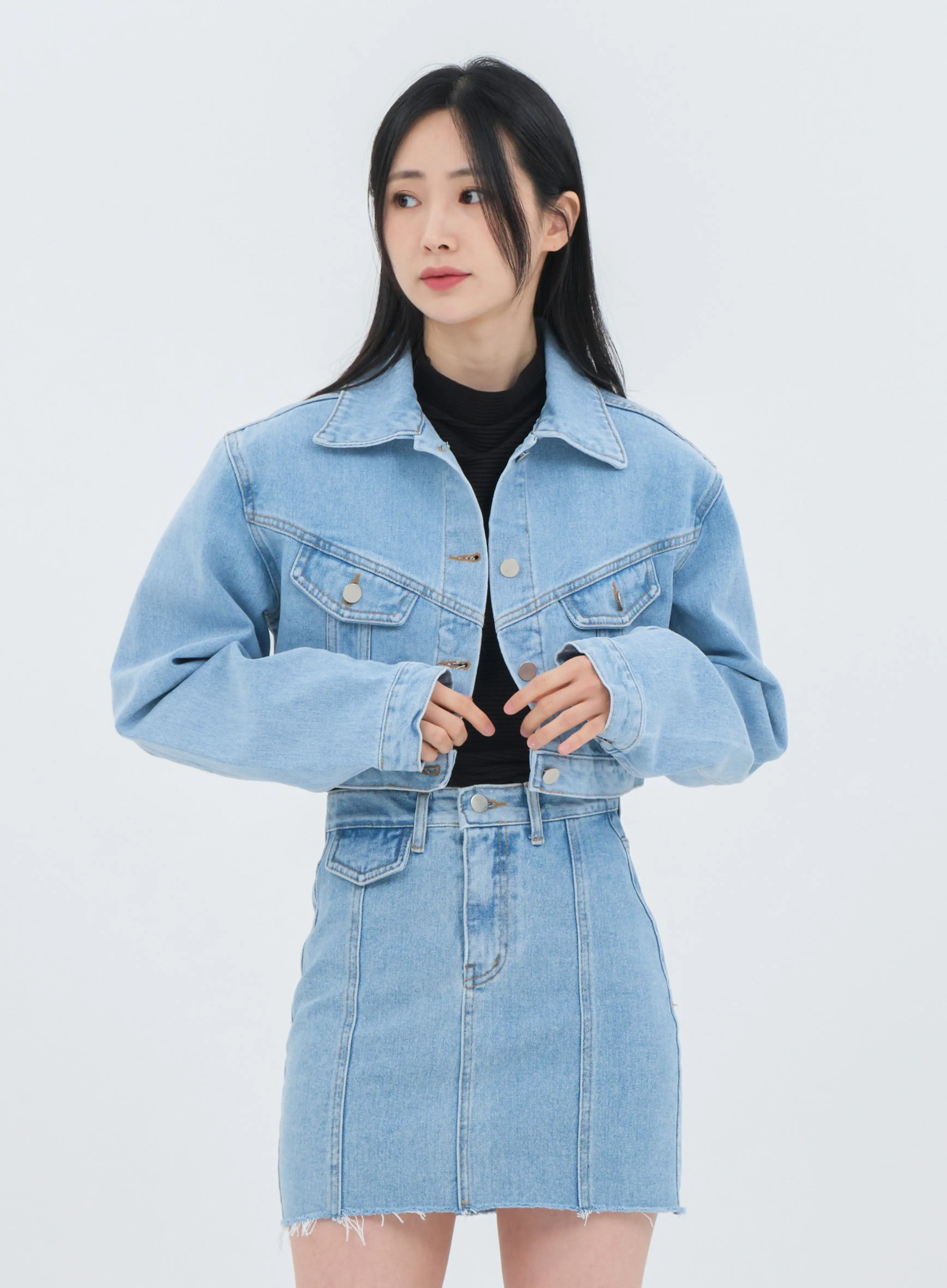 Vintage Denim Set-Up Jacket with Pocket OS20