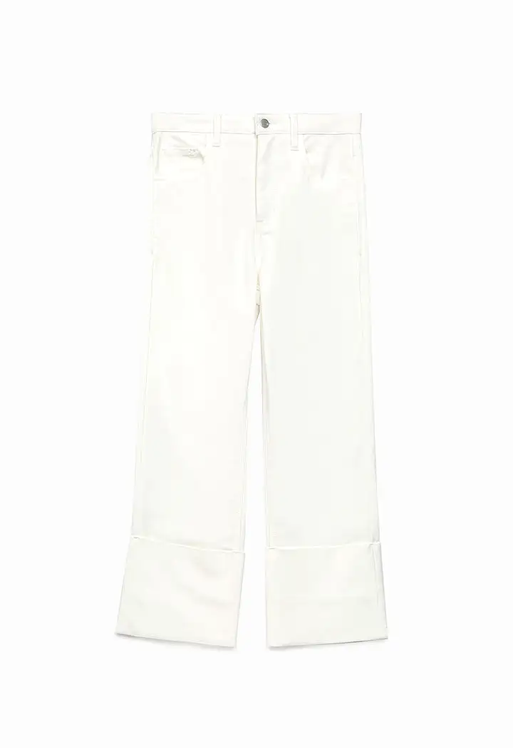 Wide Folded Solid Pants