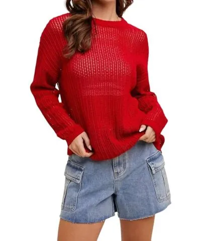 WISHLIST Rolly Open Knit Sweater