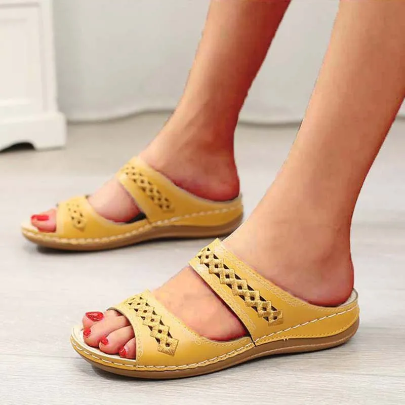 Women's Casual Summer Slip On Open Toe Non-slip Footwear Sandals