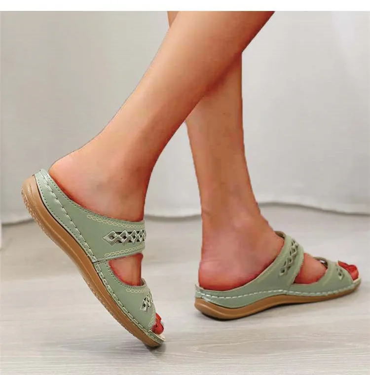 Women's Casual Summer Slip On Open Toe Non-slip Footwear Sandals