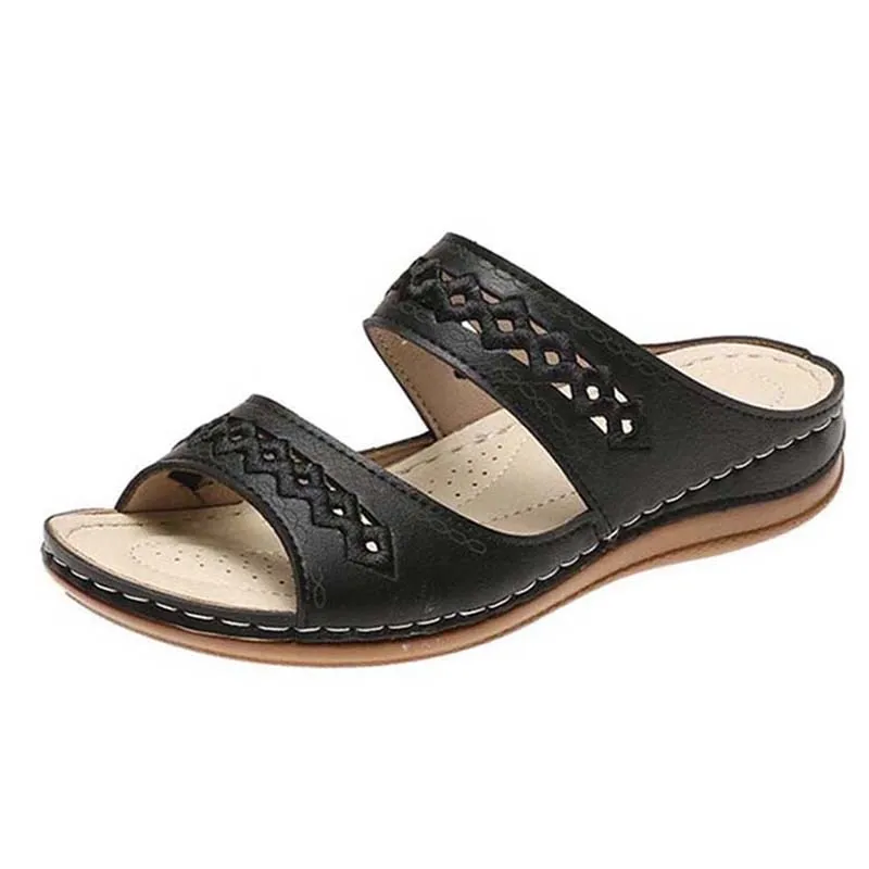 Women's Casual Summer Slip On Open Toe Non-slip Footwear Sandals