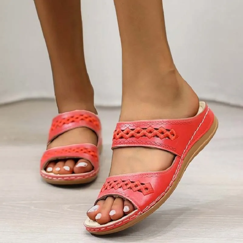 Women's Casual Summer Slip On Open Toe Non-slip Footwear Sandals