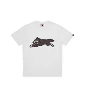 WOODGRAIN RUNNING DOG T-SHIRT - WHITE